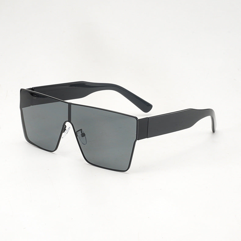Lunettes de soleil carrées à monture métallique – Style hip-hop européen