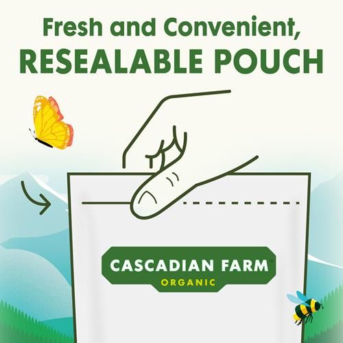 Cascadian Farm Granola biologique sans sucres ajoutés, céréales noix de cajou et noix de coco, sachet refermable, 311 g.