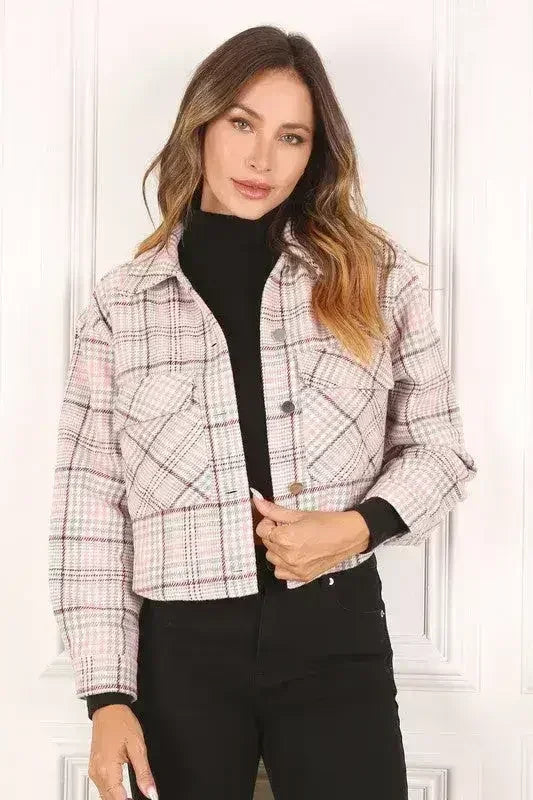 Veste courte à carreaux