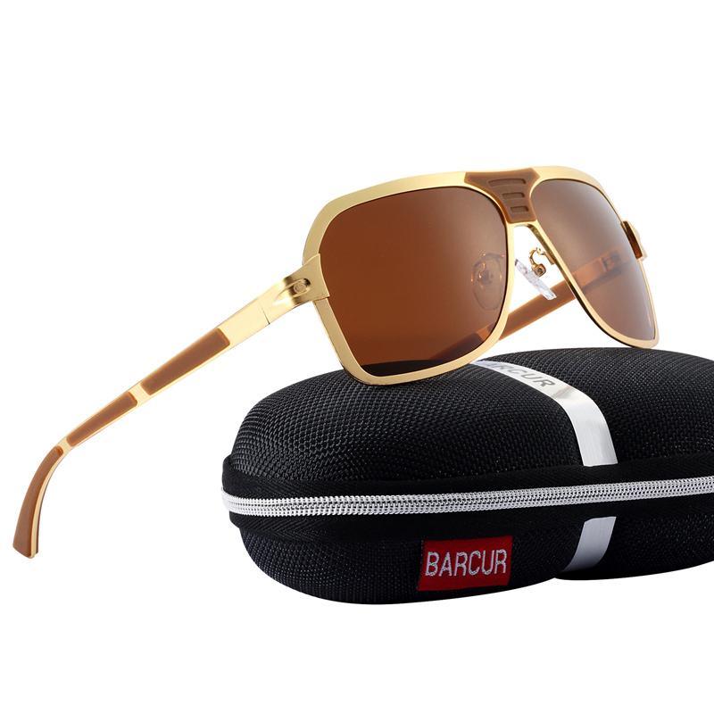 Lunettes de soleil polarisées pour hommes, de marque, pour la conduite, design rétro d'aviation, avec monture entièrement métallique de haute qualité et protection UV400