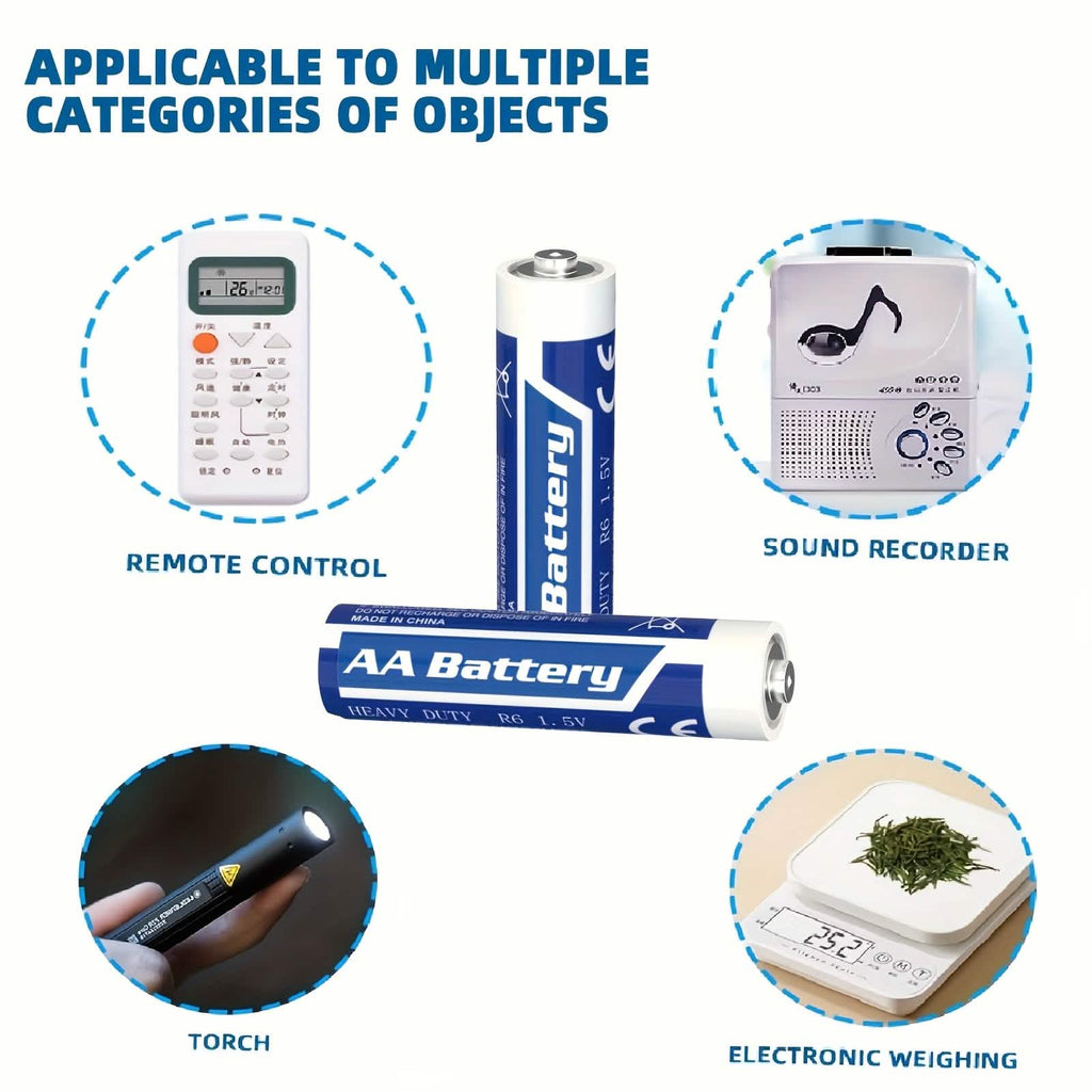 Lot de 48 piles : AA + AAA Carbone – 1,5 V, non rechargeables