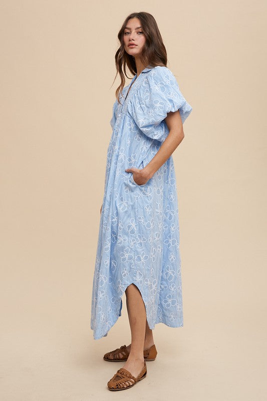 Robe d'été florale à smocks et manches bouffantes – Robe florale féminine à smocks et manches bouffantes avec des détails délicats pour les occasions décontractées et spéciales