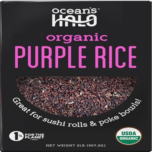Oceans Halo Purple Rice, Biologique, Végane, Ingrédients Sans Gluten, 2 Lb