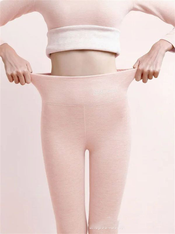 Legging requin taille haute doublé polaire pour femme