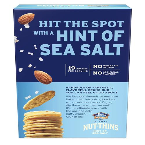 Blue Diamond Almonds Nut-Thins Craquelins sans gluten, Une touche de sel marin, Format familial, Sel marin, 198g
