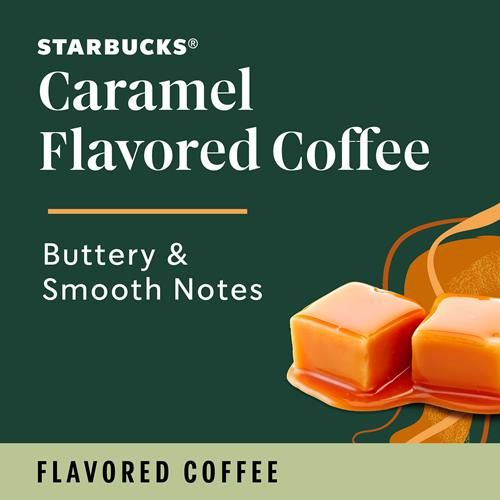 Starbucks Café moulu, café saveur caramel, naturellement aromatisé, 100 % Arabica, 1 sachet (311 g)