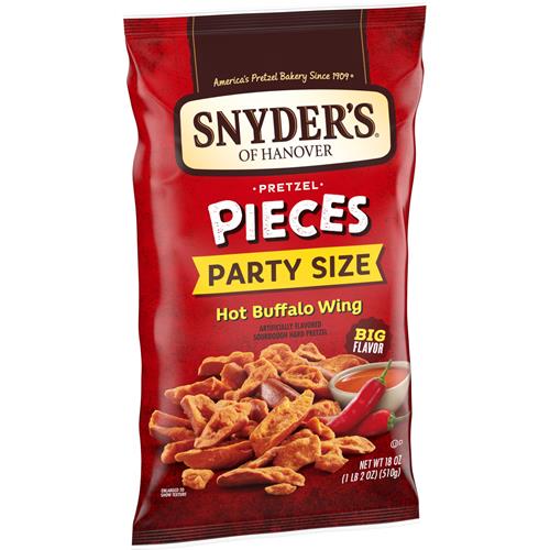 Morceaux de Bretzels Snyders Of Hanover, Ailes de Poulet Buffalo Chaudes, Format Fête, 510 g