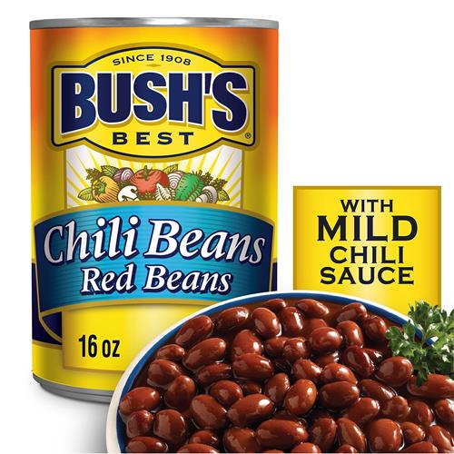 Haricots rouges Bushs Best en sauce chili, doux, 453 g