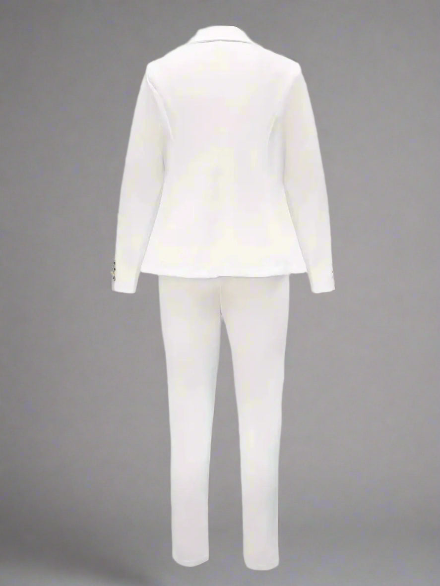 Ensemble de costume tailleur croisé professionnel pour femme