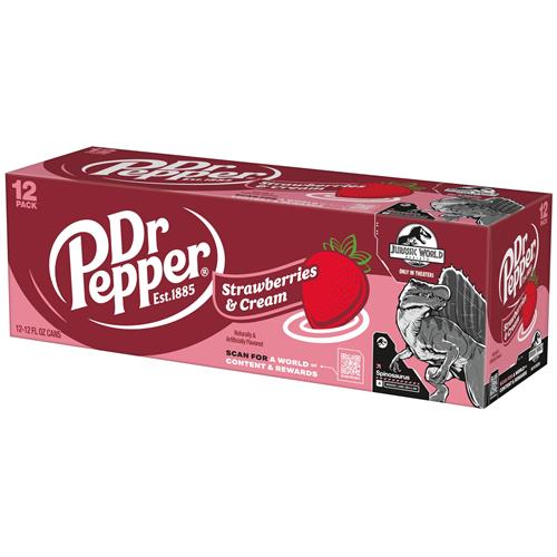 Boisson gazeuse Dr Pepper Fraises et Crème, canettes de 355 ml, paquet de 12
