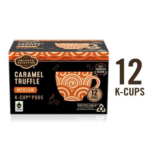 Dosettes de café torréfié moyen truffe au caramel Private Selection 12 unités