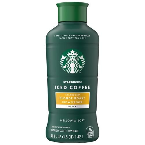 Café glacé Starbucks torréfaction blonde, Noir non sucré, Bouteille de 48 fl oz