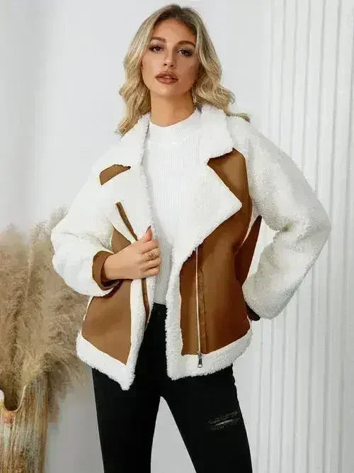 Veste polaire zippée à manches longues avec poches