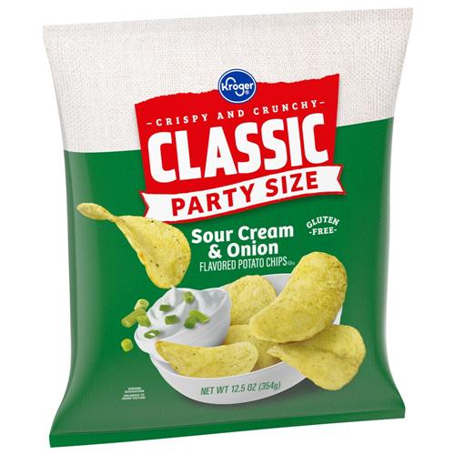 Croustilles au goût crème sûre et oignon format familial 354 g de marque Kroger