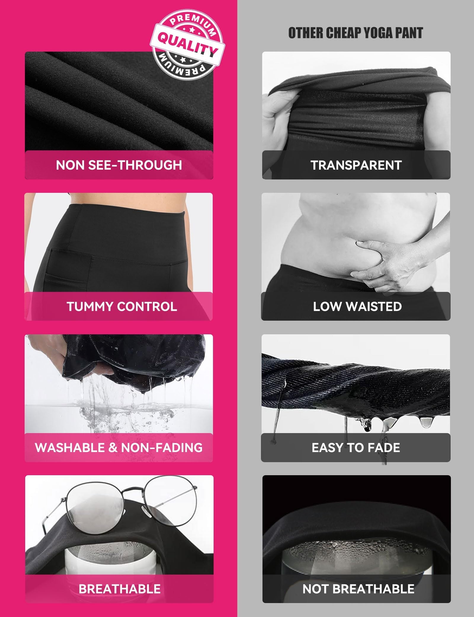Pantalon de yoga raccourci taille haute – Poches diagonales et imprimé chiné