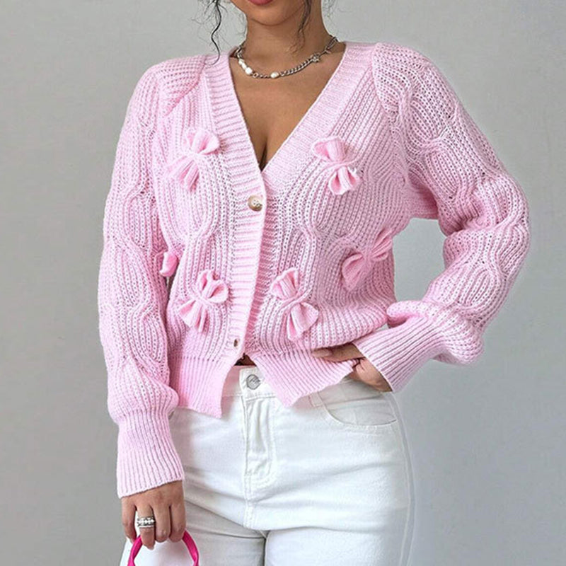 Cardigan court à nœud pour femme