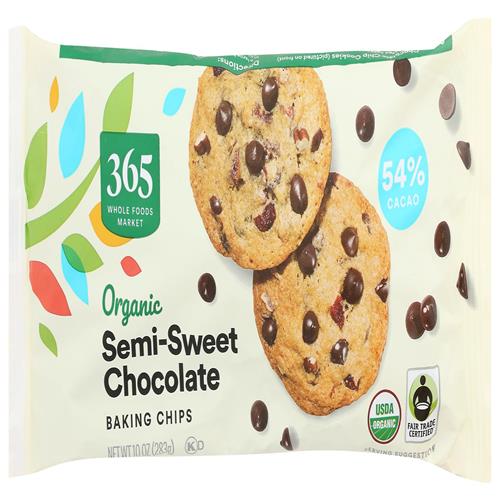 Whole Foods Market, Pépites de chocolat mi-sucré bio, 283 g