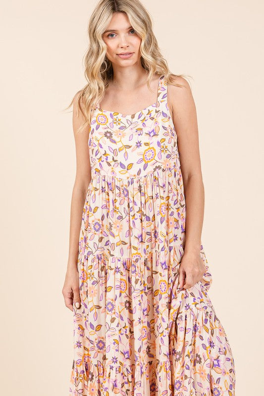 Nouvelle robe longue fluide sans manches à imprimé floral d'été – Robe florale élégante et flatteuse avec taille empire