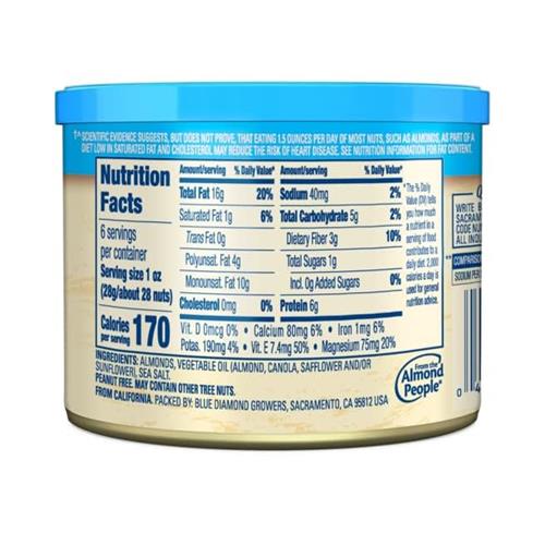 Amandes Blue Diamond, légèrement salées, faible en sodium, 170 g