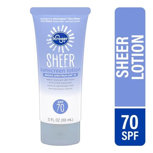 Écran solaire transparent FPS 70 Kroger 88 ml