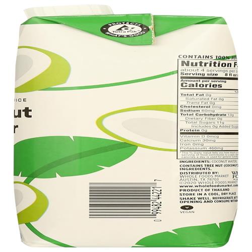 Eau de coco Whole Foods Market, 1 L