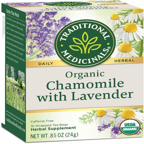 Tisane Camomille et Lavande Bio Traditional Medicinals (Lot de 1), Calme le Système Nerveux, 16 Sachets de Thé