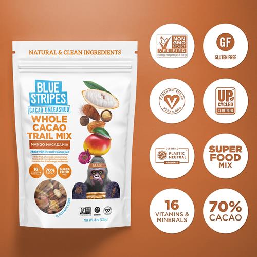 Mélange montagnard mangue et noix de macadamia Blue Stripes, 227 g