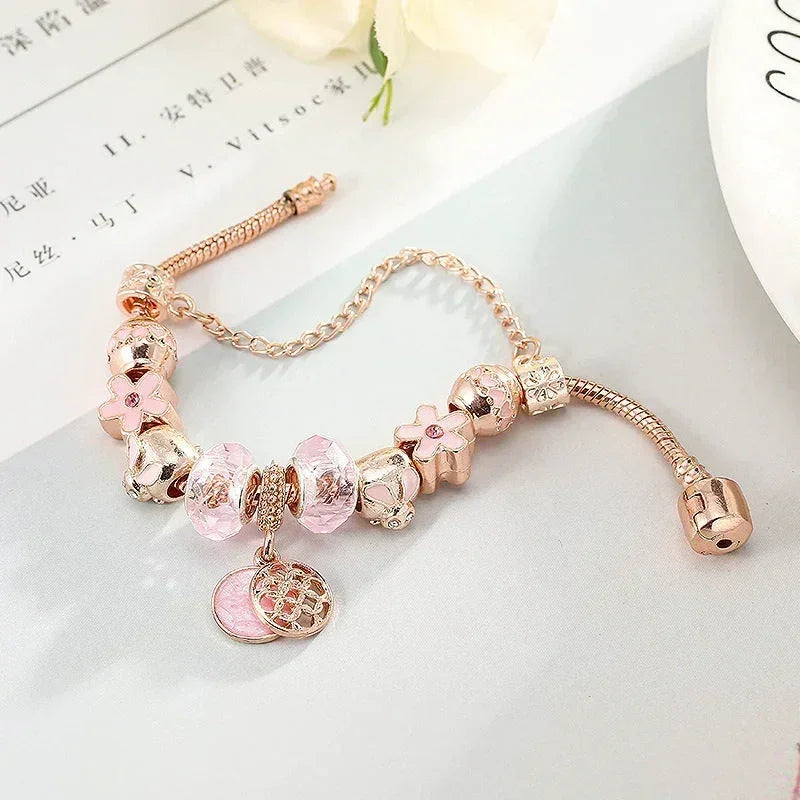 Bracelet Fashion Love Rose Doré Géométrique Bijoux Femme