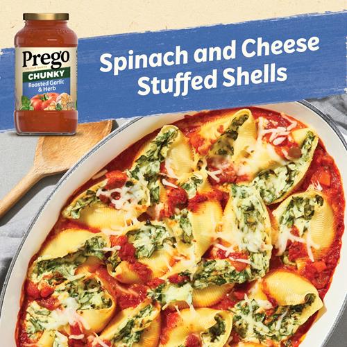 Sauce Pâtes Prego Chunky Ail Rôti et Fines Herbes, Bocal 673g