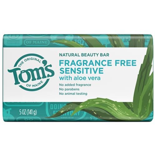 Savon Pain Naturel pour Peaux Sensibles Toms Of Maine à l'Aloe Vera, Sans Parfum, 142g.