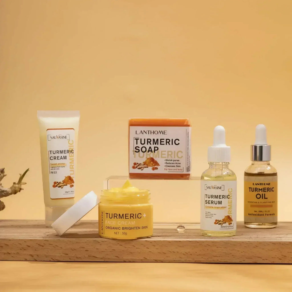GlowRoot™ – Kit de Soins Visage au Curcuma 5 Pièces pour une Peau Éclatante