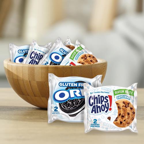 Oreo Biscuits Sandwich au Chocolat et Chips Ahoy! Biscuits aux pépites de chocolat, Lot de 20 paquets individuels de biscuits sans gluten