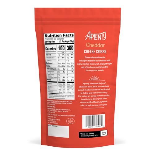 Aplenty Croustillants au Fromage Cheddar, 60 g