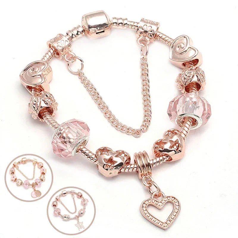 Bracelet Fashion Love Rose Doré Géométrique Bijoux Femme