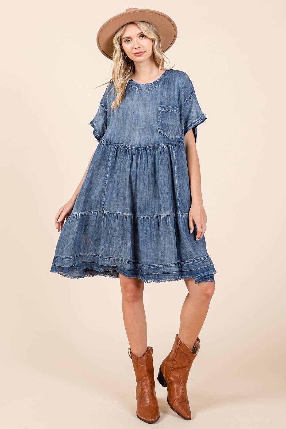 Robe Courte Ample Coupe Relax Bohème Confortable et Respirante pour Femme