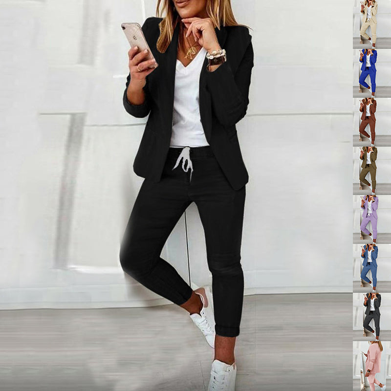 Blazer à revers et pantalon à cordon tailleur OL – 12 couleurs TP–3TG
