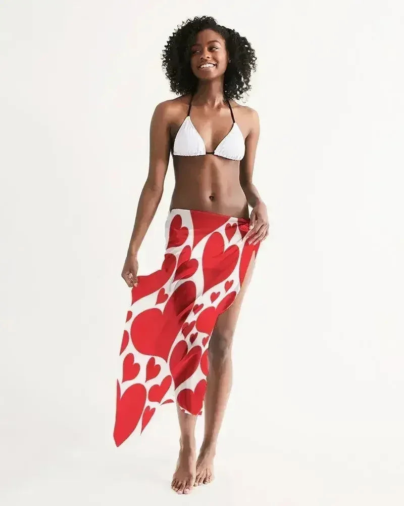 Paréo portefeuille femme - Décontracté / Maillot de bain / Cœurs rouges d'amour