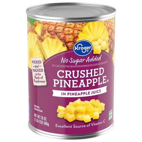Ananas broyé en conserve Kroger dans du jus d'ananas 20 oz