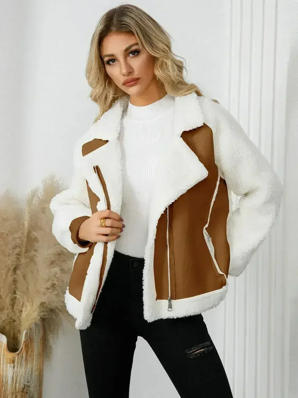 Veste polaire zippée à manches longues avec poches