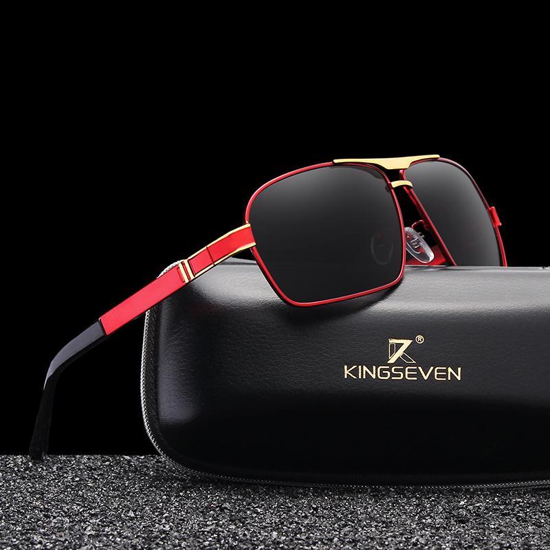 Lunettes de soleil de luxe pour hommes, style classique, monture en métal de haute qualité et verres polarisés avec protection UV400