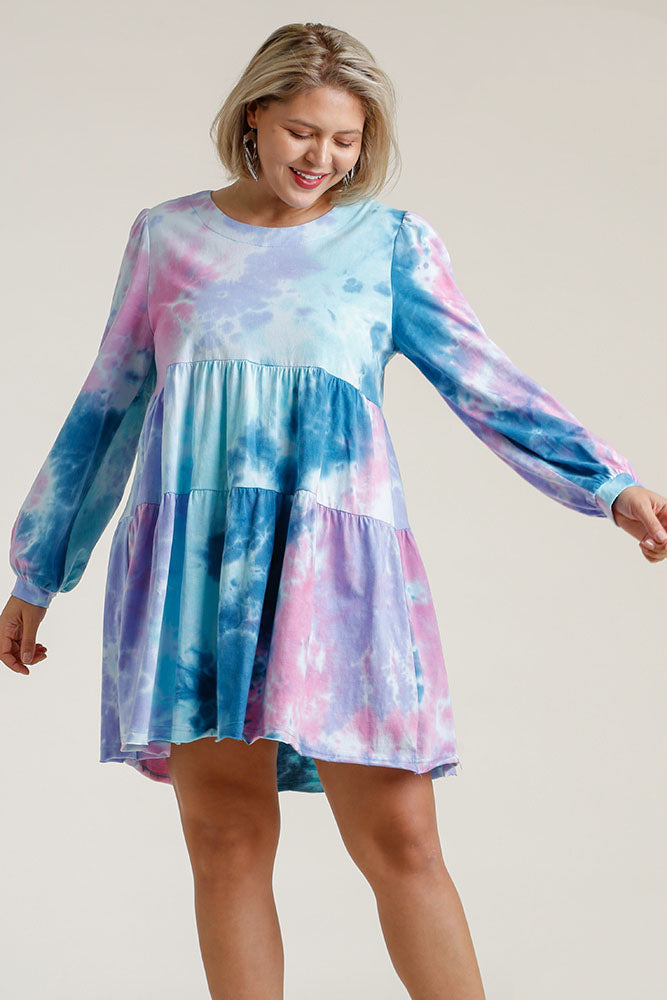 Robe longue à manches longues et col rond grande taille bohème chic pour filles