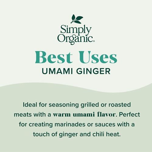 Assaisonnement en poudre pour plats sur plaque Simply Organic, Umami Gingembre, 28 g (lot de 12)