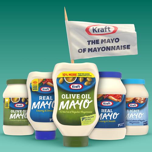 Mayonnaise Kraft à l'huile d'olive, réduite en matières grasses, bouteille de 650 ml