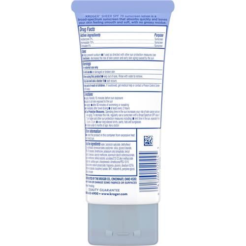 Écran solaire transparent FPS 70 Kroger 88 ml