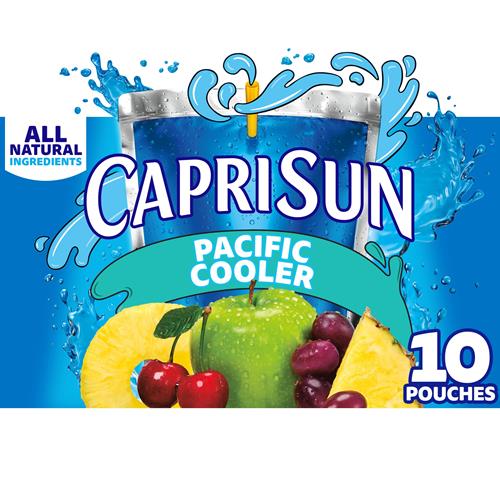 Boisson au jus aromatisée aux fruits mélangés Capri Sun Pacific Cooler, boîte de 10 unités, sachets de 17,7 cl