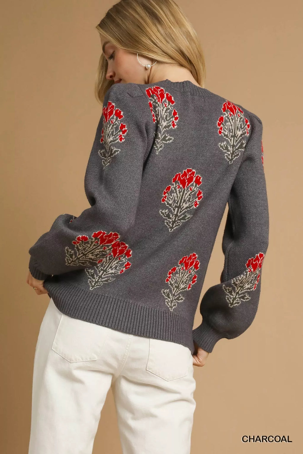 Pull en jacquard Umgee à motif floral unique
