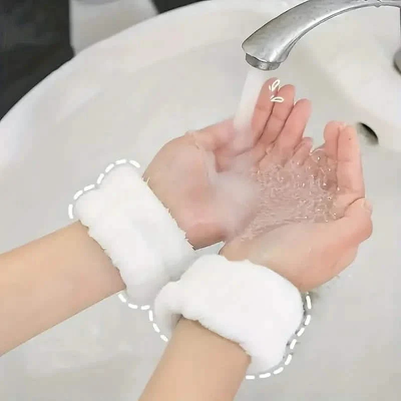 Bandeau de lavage de visage avec bracelet absorbant la sueur
