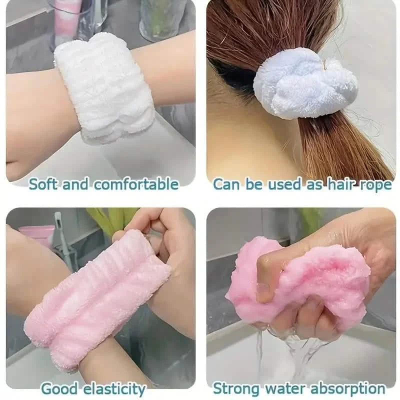 Bandeau de lavage de visage avec bracelet absorbant la sueur