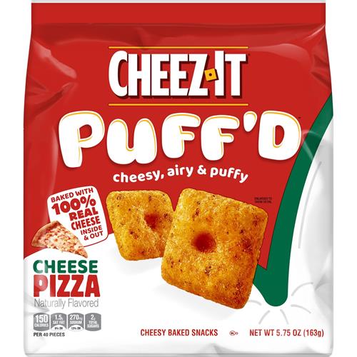Snacks soufflés au fromage Cheez-It Puff'd, crackers soufflés, snacks pour le déjeuner, saveur Pizza au fromage, sachet de 163g (1 sachet)