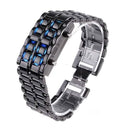 Montre LED unisexe étanche en acier inoxydable et titane, sans cadran